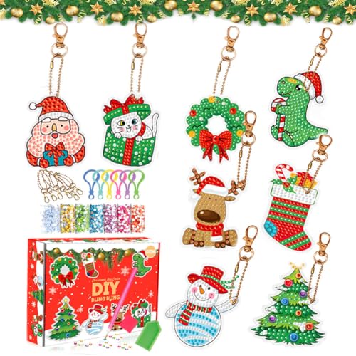 OUOQI 8pcs Diamond Painting Weihnachten,5D Diamant Malerei DIY Schlüsselanhänger,Weihnachten Diamond Painting Schlüsselanhänge,DIY Diamant Malerei Schlüsselanhänger OUOQI 8pcs Diamond Painting Weihnachten,5D Diamant Malerei DIY Schlüsselanhänger,Weihnachten Diamond Painting Schlüsselanhänge,DIY Diamant Malerei Schlüsselanhänger von OUOQI