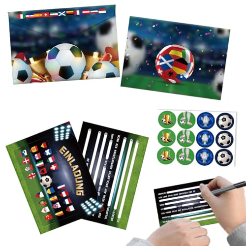 OUOQI 12pcs Fussball Einladungskarten Kindergeburtstag, Fussball Eintrittskarte, Einladungskarten Geburtstag Fußballbegeisterten, Coole Fußball Einladung zum Kinder Geburtstag OUOQI 12pcs Fussball Einladungskarten Kindergeburtstag, Fussball Eintrittskarte, Einladungskarten Geburtstag Fußballbegeisterten, Coole Fußball Einladung zum Kinder Geburtstag von OUOQI