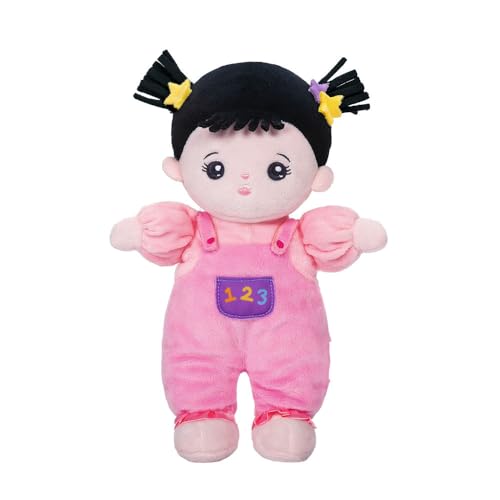 OUOZZZ Baby Puppe, Weiche Stoffpuppe mit Kleidung, Brünette Asiatische Mini-Puppe Kuschelpuppe für Kinder ab 3 Monaten - Baby Geschenk zur Geburt Mädchen Jungen, 25cm OUOZZZ Baby Puppe, Weiche Stoffpuppe mit Kleidung, Brünette Asiatische Mini-Puppe Kuschelpuppe für Kinder ab 3 Monaten - Baby Geschenk zur Geburt Mädchen Jungen, 25cm von OUOZZZ