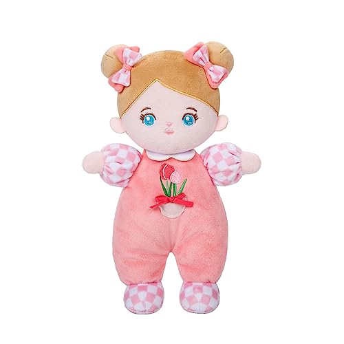 OUOZZZ Baby Puppe, Weiche Stoffpuppe mit Kleidung, Rosa Tulpe Mini-Puppe Kuschelpuppe für Kinder ab 3 Monaten - Baby Geschenk zur Geburt Mädchen Jungen, 25cm OUOZZZ Baby Puppe, Weiche Stoffpuppe mit Kleidung, Rosa Tulpe Mini-Puppe Kuschelpuppe für Kinder ab 3 Monaten - Baby Geschenk zur Geburt Mädchen Jungen, 25cm von OUOZZZ