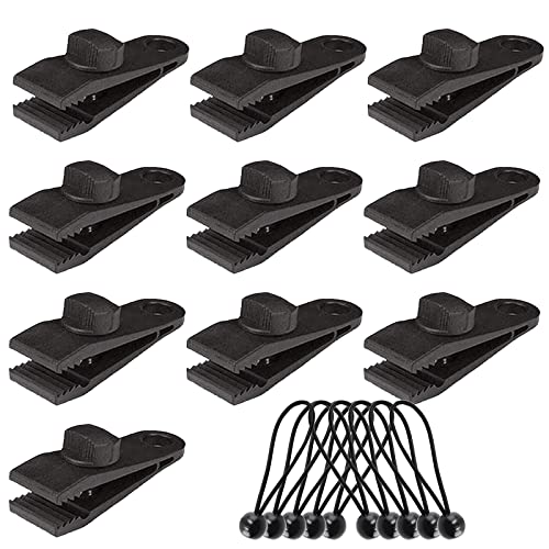 Zeltplanen Clips,10 Sets Verriegelungsgriff Clip,Heavy Duty Zeltplanen-Klemme für Markisen, Camping im Freien, Wohnwagen, Pool Planen von OUQIWEN