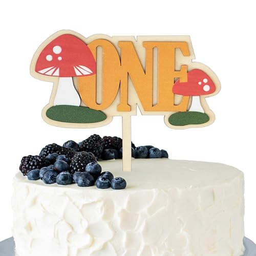 Tortenaufsatz für den ersten Geburtstag aus Holz, Pilz-Kuchendekoration für Babyparty, ein Schild zum 1. Geburtstag, Kuchendekorationszubehör, Baby-Geschlecht enthüllen, 1 Jahr altes Baby Tortenaufsatz für den ersten Geburtstag aus Holz, Pilz-Kuchendekoration für Babyparty, ein Schild zum 1. Geburtstag, Kuchendekorationszubehör, Baby-Geschlecht enthüllen, 1 Jahr altes Baby von OUR FANDA