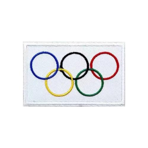 OUROBOT Aufnäher mit französischer Flagge, 8 x 5 cm, für Kleidung, Jacken, Hüte, Rucksäcke und mehr (Olympische Ringe) von OUROBOT