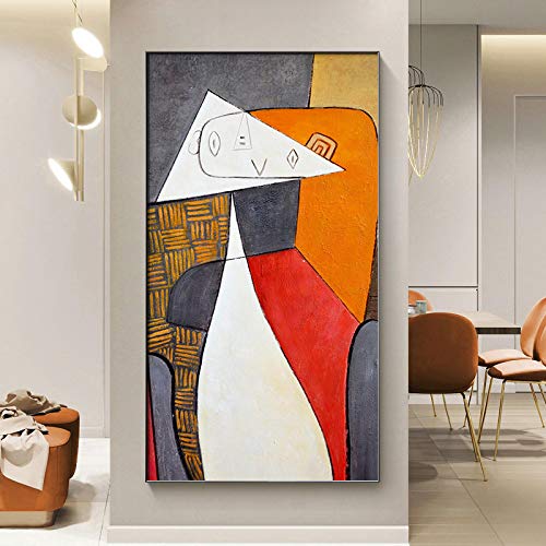 OUSHION ART Abstrakte Ölgemälde, Druck auf Leinwand von Picasso, extra große, berühmte abstrakte Kunstreproduktionen, Wandposter und Drucke für Wohnzimmer, 140 x 70 cm, rahmenlos von OUSHION ART