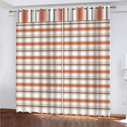 Gardinen Schlafzimmer Kreativer Streifendruck Wohnzimmer Verdunkelungsvorhang 3D Mode Muster Blickdicht Vorhänge Kinderzimmer Thermovorhang Mit Ösen 180x250Cm 2Er Set Fensterdekoration von OUSIKA