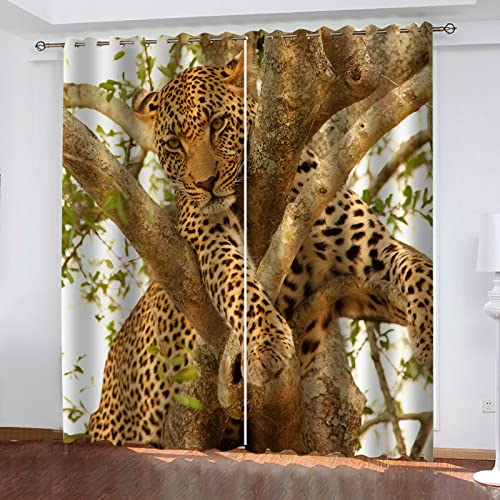 OUSIKA Abdunkelnde Vorhänge Mit Ösen Gardinen Wohnzimmer 140x200 cm Verdunkelungsvorhang Ösenvorhang 2Er Set, Thermo Vorhang 3D Tier Leopard Blickdicht Schlafzimmer Gardinen Für Alle Fenster OUSIKA Abdunkelnde Vorhänge Mit Ösen Gardinen Wohnzimmer 140x200 cm Verdunkelungsvorhang Ösenvorhang 2Er Set, Thermo Vorhang 3D Tier Leopard Blickdicht Schlafzimmer Gardinen Für Alle Fenster von OUSIKA