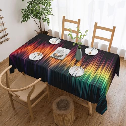 OUSIKA Farbige Wellenform-Tischdecke, flecken- und knitterfrei, rechteckig, waschbar, Tischdecke für Küche, Esszimmer, Tischdekoration, 137 x 183 cm von OUSIKA