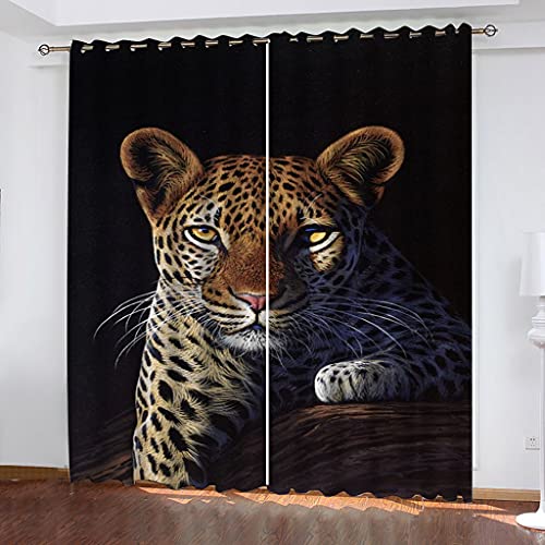 OUSIKA Vorhang Blickdicht Kurz 3D Cartoon Tier Leopard Muster Vorhänge 2Er Set 160x200Cm Thermovorhang Kälteschutz Mit Ösen Gardinen Kinderzimmer Verdunkelungsvorhang Schlafzimmer Wohnzimmer Deko OUSIKA Vorhang Blickdicht Kurz 3D Cartoon Tier Leopard Muster Vorhänge 2Er Set 160x200Cm Thermovorhang Kälteschutz Mit Ösen Gardinen Kinderzimmer Verdunkelungsvorhang Schlafzimmer Wohnzimmer Deko von OUSIKA