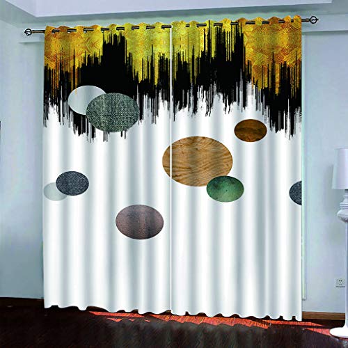 Schlafzimmer Vorhang 3D Kreative Runde Graffiti Mädchen Polyester 2 Stück Ösenvorhang Blickdicht 264x214Cm Gardinen Druck Verdunkelung Vorhänge Für Kinderzimmer Wohnzimmer Fenster Thermovorhang von OUSIKA