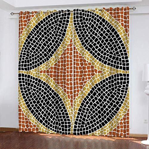 Vorhänge Wohnzimmer Blickdicht Gardinen 3D Kreativer Steindruck Verdunkelungsvorhang Schlafzimmer Kinderzimmer Thermovorhang Fensterdekoration 200x200Cm Muster 2Set Für Jungs Jugendliche von OUSIKA