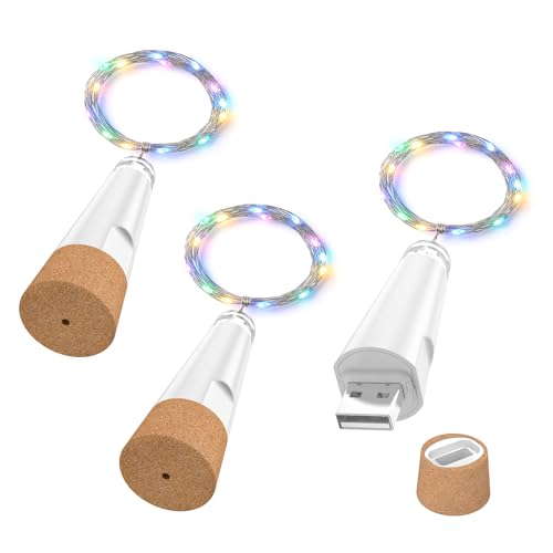 OUSMIN LED Flaschenlichter, USB Wiederaufladbare Kork Lichterkette, Fairy Lights für Weinflaschen, Weihnachtsdeko 2025 OUSMIN LED Flaschenlichter, USB Wiederaufladbare Kork Lichterkette, Fairy Lights für Weinflaschen, Weihnachtsdeko 2025 von OUSMIN