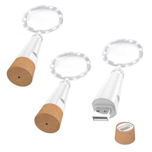 OUSMIN LED Flaschenlichter, USB Wiederaufladbare Kork Lichterkette, Fairy Lights für Weinflaschen, Weihnachtsdeko 2025 OUSMIN LED Flaschenlichter, USB Wiederaufladbare Kork Lichterkette, Fairy Lights für Weinflaschen, Weihnachtsdeko 2025 von OUSMIN