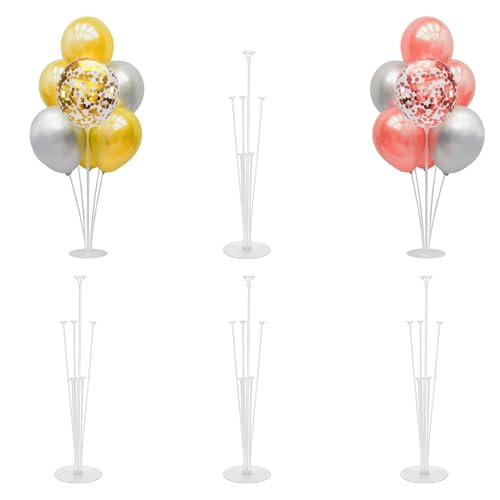 6 Stück Ballonhalter, Luftballons Halter, Tischballonständer Ballon Halterung Ballonzubehör, Wiederverwendbar Desktop Ballonstäbe, Luftballons Halter Zubehör, Balloon Stand Kit, für Partydekorationen von OUTALIZ