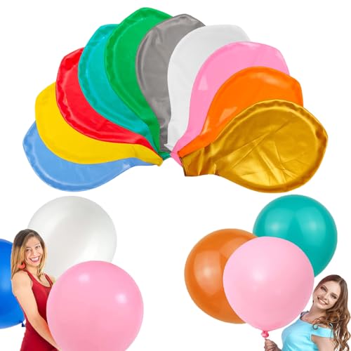 Luftballons Groß, 10 Stück 36 Zoll/90cm Bunt Luftballon Helium, Latex Riesige Ballon, Ballon Rund Gross Dekoration, Naturlatex Luftballons, für Hochzeit, Geburtstag, Party Luftballons Groß, 10 Stück 36 Zoll/90cm Bunt Luftballon Helium, Latex Riesige Ballon, Ballon Rund Gross Dekoration, Naturlatex Luftballons, für Hochzeit, Geburtstag, Party von OUTALIZ
