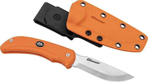 Blaser Ultimate Messer - Jagdmesser mit Aufbruchklinge Orange - Klappmesser für Jäger zum Aufbrechen mit Hardcase Messertasche für den Gürtel oder Hosenbund von OUTDOORDINO