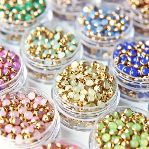 OUTFYT 100 Stück 4 mm Mini-Knöpfe, goldfarben, bunte kleine Perlenknöpfe für DIY-Bastelbedarf, Puppenhemd, Kleidung, Jeans, Nähzubehör von OUTFYT