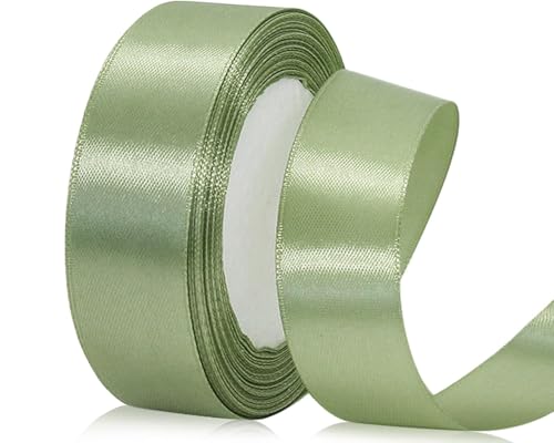 2,5 cm Saga-grünes Satinband, 22,7 m Bastelstoffband für Geschenkverpackungen, Blumensträuße, Weihnachten, Ostern, handgefertigte Schleifen und Hochzeitsfeier-Dekoration 2,5 cm Saga-grünes Satinband, 22,7 m Bastelstoffband für Geschenkverpackungen, Blumensträuße, Weihnachten, Ostern, handgefertigte Schleifen und Hochzeitsfeier-Dekoration von OUTPGAGA