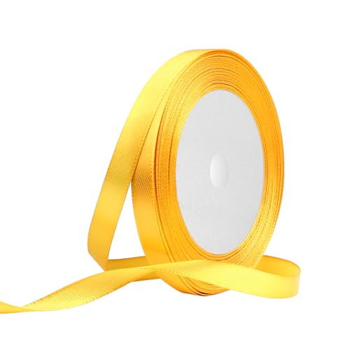 Satinband 10mm Breit Gelb,22 Meters Geschenkband Schleifenband Stoffband für Hochzeitsdekoration, Geschenkverpackung, Basteln, Party Deko Satinband 10mm Breit Gelb,22 Meters Geschenkband Schleifenband Stoffband für Hochzeitsdekoration, Geschenkverpackung, Basteln, Party Deko von OUTPGAGA