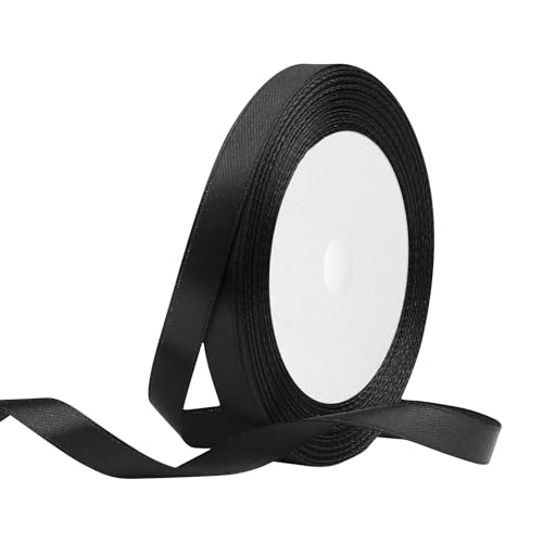Satinband 10mm Breit Schwarz, 22 Meters Geschenkband Schleifenband Stoffband für Hochzeitsdekoration, Geschenkverpackung, Basteln, Party Deko Satinband 10mm Breit Schwarz, 22 Meters Geschenkband Schleifenband Stoffband für Hochzeitsdekoration, Geschenkverpackung, Basteln, Party Deko von OUTPGAGA