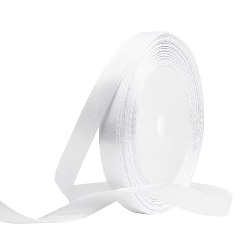 Satinband 10mm Breit Weiß, 22 Meters Geschenkband Schleifenband Stoffband für Hochzeitsdekoration, Geschenkverpackung, Basteln, Party Deko Satinband 10mm Breit Weiß, 22 Meters Geschenkband Schleifenband Stoffband für Hochzeitsdekoration, Geschenkverpackung, Basteln, Party Deko von OUTPGAGA