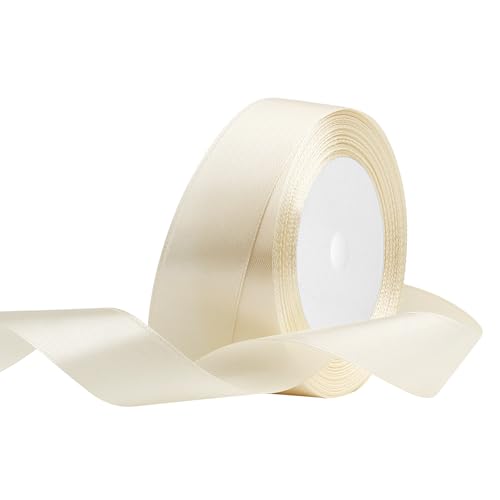 Satinband 25mm Breit Cremeweiß,22 Meters Geschenkband Schleifenband Stoffband für Hochzeitsdekoration, Geschenkverpackung, Basteln, Party Deko Satinband 25mm Breit Cremeweiß,22 Meters Geschenkband Schleifenband Stoffband für Hochzeitsdekoration, Geschenkverpackung, Basteln, Party Deko von OUTPGAGA