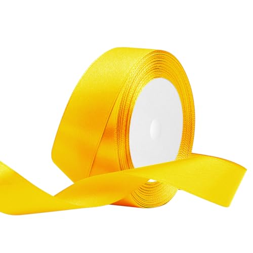 Satinband 25mm Breit Gelb,22 Meters Geschenkband Schleifenband Stoffband für Hochzeitsdekoration, Geschenkverpackung, Basteln, Party Deko Satinband 25mm Breit Gelb,22 Meters Geschenkband Schleifenband Stoffband für Hochzeitsdekoration, Geschenkverpackung, Basteln, Party Deko von OUTPGAGA