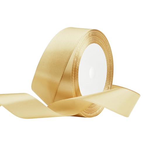 Satinband 25mm Breit Golden,22 Meters Geschenkband Schleifenband Stoffband für Hochzeitsdekoration, Geschenkverpackung, Basteln, Party Deko Satinband 25mm Breit Golden,22 Meters Geschenkband Schleifenband Stoffband für Hochzeitsdekoration, Geschenkverpackung, Basteln, Party Deko von OUTPGAGA