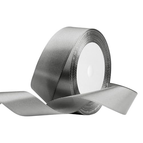 Satinband 25mm Breit Grau,22 Meters Geschenkband Schleifenband Stoffband für Hochzeitsdekoration, Geschenkverpackung, Basteln, Party Deko Satinband 25mm Breit Grau,22 Meters Geschenkband Schleifenband Stoffband für Hochzeitsdekoration, Geschenkverpackung, Basteln, Party Deko von OUTPGAGA