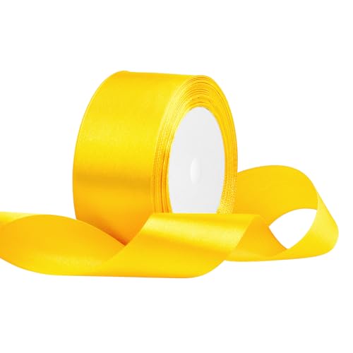 Satinband 40mm Breit Gelb,22 Meters Geschenkband Schleifenband Stoffband für Hochzeitsdekoration, Geschenkverpackung, Basteln, Party Deko Satinband 40mm Breit Gelb,22 Meters Geschenkband Schleifenband Stoffband für Hochzeitsdekoration, Geschenkverpackung, Basteln, Party Deko von OUTPGAGA