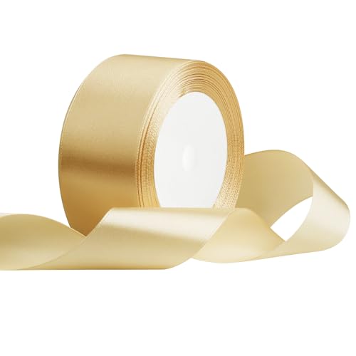 Satinband 40mm Breit Golden,22 Meters Geschenkband Schleifenband Stoffband für Hochzeitsdekoration, Geschenkverpackung, Basteln, Party Deko Satinband 40mm Breit Golden,22 Meters Geschenkband Schleifenband Stoffband für Hochzeitsdekoration, Geschenkverpackung, Basteln, Party Deko von OUTPGAGA