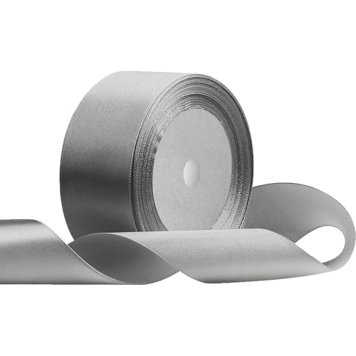 Satinband 40mm Breit Grau,22 Meters Geschenkband Schleifenband Stoffband für Hochzeitsdekoration, Geschenkverpackung, Basteln, Party Deko Satinband 40mm Breit Grau,22 Meters Geschenkband Schleifenband Stoffband für Hochzeitsdekoration, Geschenkverpackung, Basteln, Party Deko von OUTPGAGA