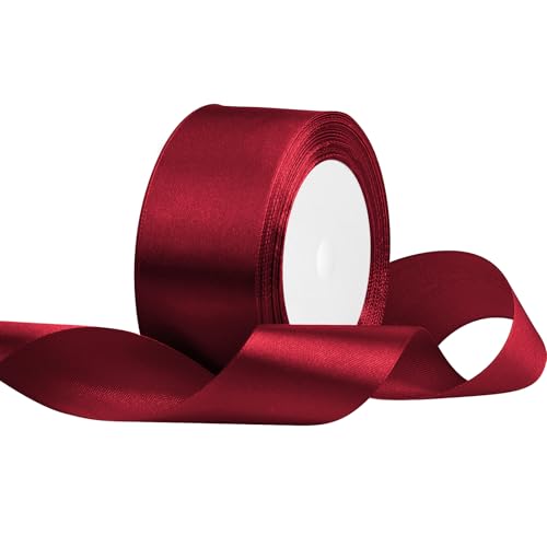Satinband 40mm Breit Wein Rot,22 Meters Geschenkband Schleifenband Stoffband für Hochzeitsdekoration, Geschenkverpackung, Basteln, Party Deko Satinband 40mm Breit Wein Rot,22 Meters Geschenkband Schleifenband Stoffband für Hochzeitsdekoration, Geschenkverpackung, Basteln, Party Deko von OUTPGAGA