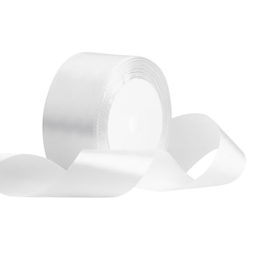 Satinband 40mm Breit Weiß, 22 Meters Geschenkband Schleifenband Stoffband für Hochzeitsdekoration, Geschenkverpackung, Basteln, Party Deko Satinband 40mm Breit Weiß, 22 Meters Geschenkband Schleifenband Stoffband für Hochzeitsdekoration, Geschenkverpackung, Basteln, Party Deko von OUTPGAGA