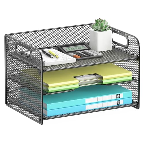OUTWOLF 3-stufiger Schreibtisch Organizer, Netz Papier Organizer mit Griff, Papierablage Organizer, Akten-Organizer für A4-Aktenordner, Papier, Buch, Magazin, Schwarz OUTWOLF 3-stufiger Schreibtisch Organizer, Netz Papier Organizer mit Griff, Papierablage Organizer, Akten-Organizer für A4-Aktenordner, Papier, Buch, Magazin, Schwarz von OUTWOLF