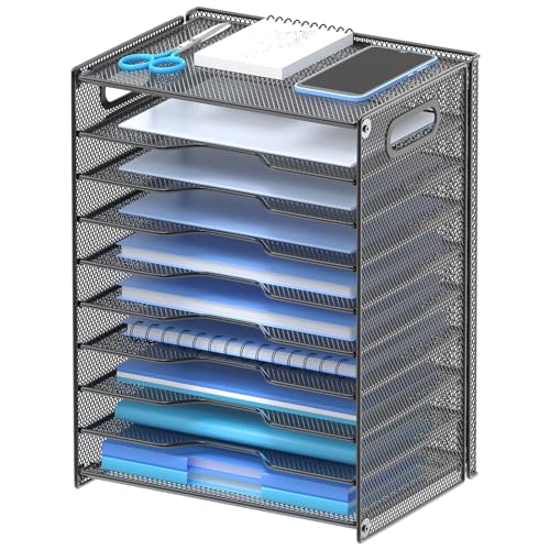 OUTWOLF Papier-Organizer mit 10 Etagen – Briefablage, Netzstoff, Schreibtisch-Organizer mit Griffen für Büro, Schule, Desktop OUTWOLF Papier-Organizer mit 10 Etagen – Briefablage, Netzstoff, Schreibtisch-Organizer mit Griffen für Büro, Schule, Desktop von OUTWOLF