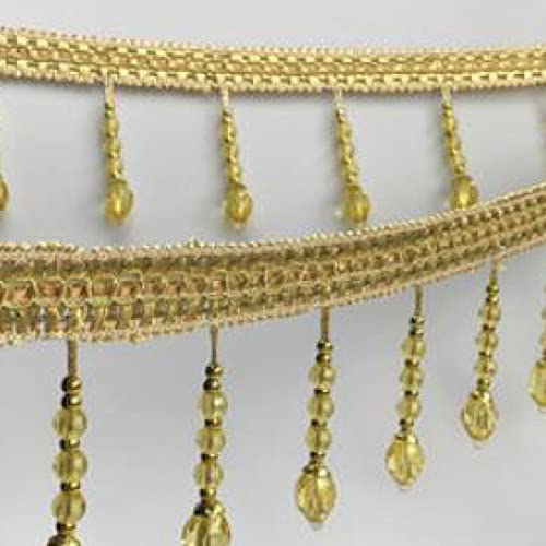 OUUOYSD Fransenbesatz, Vorhangquasten, 12 Yards Sewing Trim Fringe Braid Beaded Pendant Tassel Beading Curtain Lampshades Decorative Sewing Crafts Accessory(Oranje) von OUUOYSD