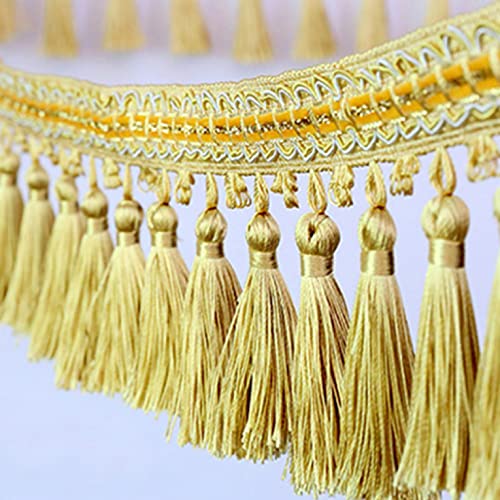 OUUOYSD Fransenbesatz, Vorhangquasten, 5 Meter Vorhang Nähen Quaste Fransenbesatz Zopfband Spitzenbesatz Dekorativer Besatz for Lampenschirme Sofa DIY Handwerk(Giallo) von OUUOYSD