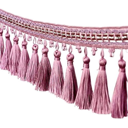 OUUOYSD Fransenbesatz, Vorhangquasten, 5 Meter Vorhang Nähen Quaste Fransenbesatz Zopfband Spitzenbesatz Dekorativer Besatz for Lampenschirme Sofa DIY Handwerk(Roze) von OUUOYSD