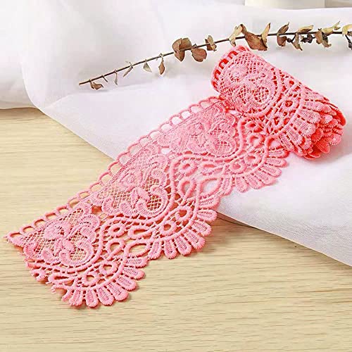 OUUOYSD dekoratives Spitzenband, Vintage-Spitzenbesatz, Spitzenband, dekoratives Spitzenband(Dark Pink) von OUUOYSD