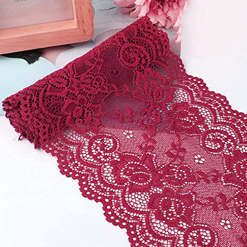 OUUOYSD dekoratives Spitzenband, Vintage-Spitzenbesatz, Spitzenband, dekoratives Spitzenband(Wine Red) von OUUOYSD