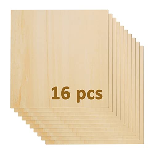 OUYZGIA 16 Stück Sperrholz 3mm Linde Blatt,holzplatten zuschnitt nach maß, 400x400x3mm, für Laserschneiden Gravur Handwerk, unfertige Holzplatten für DIY Malerei(15.7 "x15.7 "x1/8", 16 Stück) von OUYZGIA