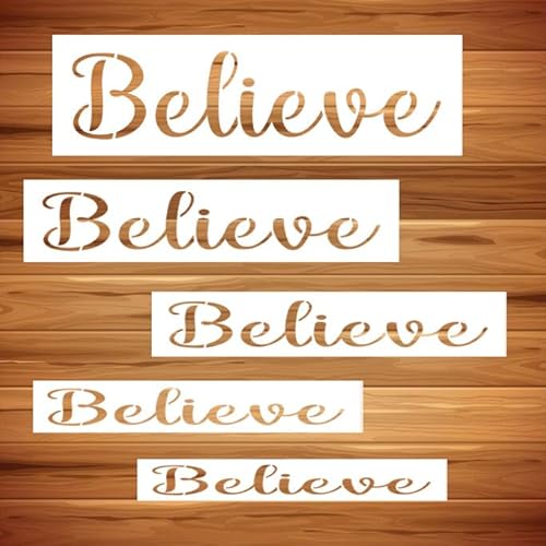 Believe Schablonen zum Bemalen großer Believe-Schablonen für Kreidetafel, Holzhandwerk, Schilder, Zuhause, Haustür, Matte, Dekorationen, Buchstabenschablonen zum Malen auf Holz Believe Schablonen zum Bemalen großer Believe-Schablonen für Kreidetafel, Holzhandwerk, Schilder, Zuhause, Haustür, Matte, Dekorationen, Buchstabenschablonen zum Malen auf Holz von OUZHJH