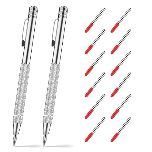 OUZHOU 2 Stück Wolframcarbidstift Stift mit 12 Ersatz Red Hat Markierspitzen Ersatzmarkerspitzen,Anreißnadel Hartmetall Anreißwerkzeug für Keramik,Keramik,Metallblech und Glas OUZHOU 2 Stück Wolframcarbidstift Stift mit 12 Ersatz Red Hat Markierspitzen Ersatzmarkerspitzen,Anreißnadel Hartmetall Anreißwerkzeug für Keramik,Keramik,Metallblech und Glas von OUZHOU