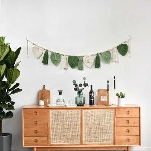 OUZHOU Makramee Wandbehang Wandteppich, Boho Deko Gewebtes Blätter Wandteppich Tapisserie Boho Wanddeko, Handgewebter Makramee Deko mit Natürlichem Baumwollgarn für Schlafzimmer Kinderzimmer OUZHOU Makramee Wandbehang Wandteppich, Boho Deko Gewebtes Blätter Wandteppich Tapisserie Boho Wanddeko, Handgewebter Makramee Deko mit Natürlichem Baumwollgarn für Schlafzimmer Kinderzimmer von OUZHOU
