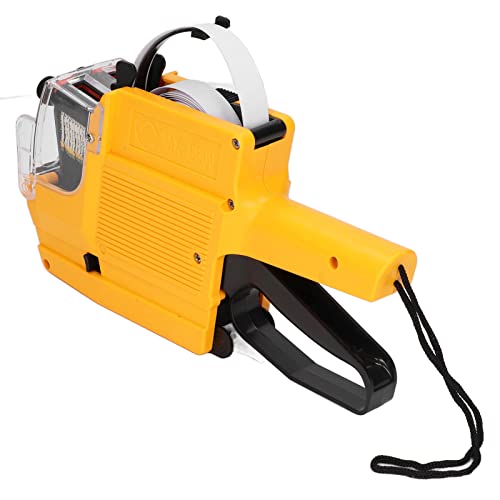 10 Ziffern Preisschild -Waffe, 2 Linien Labeller -Marker -Anbauwerkzeug mit Tintenwalze für Lebensmittelgeschäfte, Einzelhandelsgeschäft (YELLOW) von OVAQUIXI