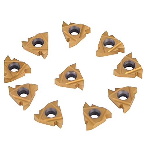 10pcs/Set CNC -Vergaser -Tipps Einsätze Klingenschneider, Drehdrehenswerkzeug mit Kasten für Stahl von OVAQUIXI