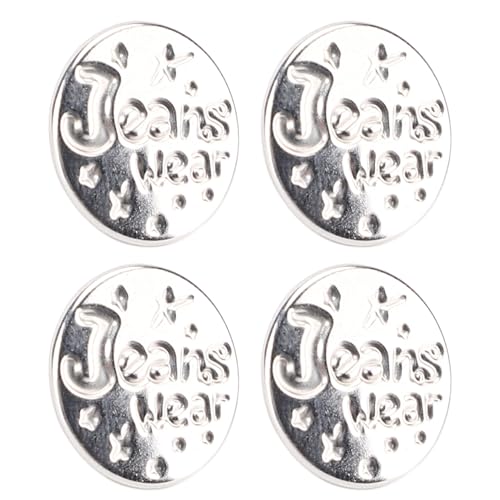 17 Mm Edelstahlhosen Taste Set Dekoratives Sternmuster Verstellbare Metallknöpfe mit Gewindeschraubenanschluss für Gürtel Hütejacken von OVAQUIXI