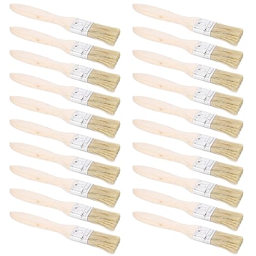 20pcs Flat Paddle Pinsel -Pinsel, Breite für Öl und Acryl, Wollscheibenscheibenkunstreinigungsbürsten -Kit Verdickt 25 Mm Farbe 3 4 5 Zoll Pappel Pappel von OVAQUIXI
