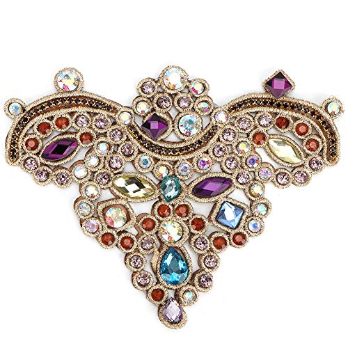2pcs -Kristall -Applique Nähen Sie Faux Pearl Patch mit Glaskristall für Kleidung Schuhe Tasche Hochzeitskleid Kopfbedeckung (07 lila) von OVAQUIXI