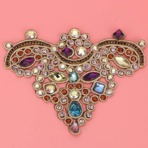 2pcs -Kristall -Applique Nähen Sie Faux Pearl Patch mit Glaskristall für Kleidung Schuhe Tasche Hochzeitskleid Kopfbedeckung (07 lila) von OVAQUIXI